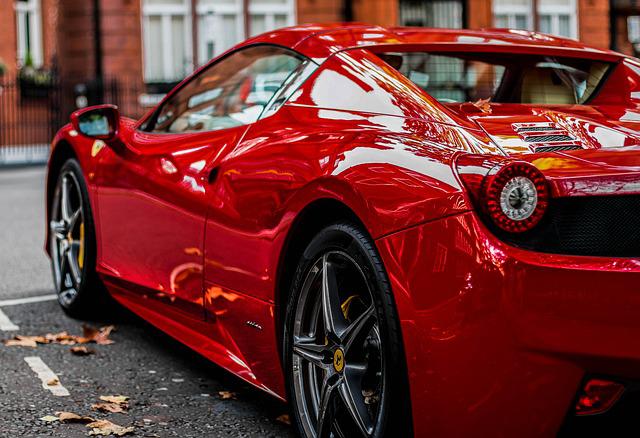 Red Ferrari 458 Spider on a street