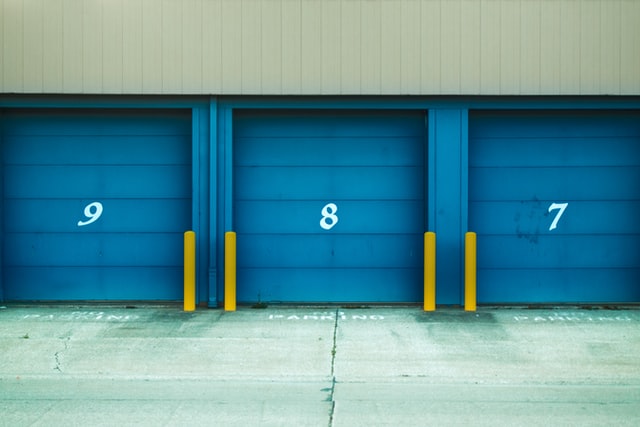 Three storage units numbered 7,8 and 9 respectively