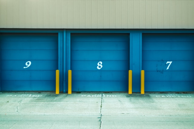 Three storage units numbered 7,8 and 9 respectively